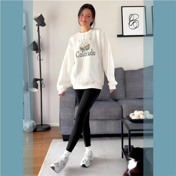 High Waisted Leggings with Pockets Buttery Soft Yoga Pants Tummy Control - Picture 5 of 7